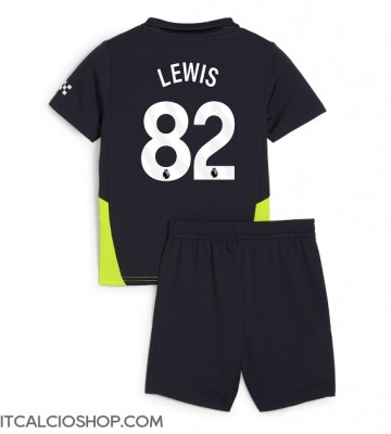 Manchester City Rico Lewis #82 Seconda Maglia Bambino 2024-25 Manica Corta (+ Pantaloni corti)